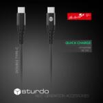Sturdo Type-C 2, 4A 1m cablu de date - Negru