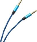 mobilNET Cablu AUX textil 2 x 3, 5mm Jack Albastru-negru