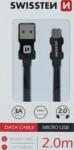 SWISSTEN Cablu de date Swissten MicroUSB Quick Charge 3A 2 m - negru împletit