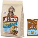  Affinity Ultima 3kg Ultima Medium/Maxi Junior csirke száraz kutyatáp + 180g Ultima Dental Sticks Medium/Maxi kutyasnack ingyen