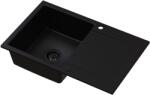 Ruvetti Signum gránit mosogató 79x50 cm fekete 3001S_FB160_W (3001SFB160W)