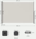 SONGMICS 200 x 350 cm Oldalsó Napellenző Teraszhoz és Erkélyhez Bézs GSA205E02 (EUZ-GSA205E02)