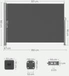 SONGMICS 160 x 350 cm Oldalsó Napellenző Teraszhoz és Erkélyhez Füstszürke (EUZ-GSA165G02) - platinashop