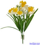  Vegyes virágú gumi nárcisz csokor 38cm - Fehér