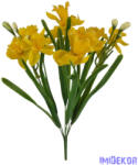  Vegyes virágú gumi nárcisz csokor 38cm - Sárga