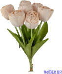  Szárított hatású tulipán 7 szálas köteg 43cm - Barack