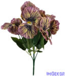  Árvácska 10 fejes selyemvirág csokor 30cm - Erezett Lila