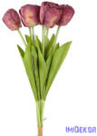  Szárított hatású tulipán 7 szálas köteg 43cm - Bordó