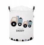 SIPO Játéktároló Kosár, Pamut, XL Teherautó Mintás (SBT41)