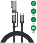4smarts ComboCord USB-C adatkábel. MagSafe 3 adapterrel. 100W. 2m. fekete