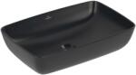 Villeroy & Boch Artis - Pultra helyezhető mosdó 58x39 cm, túlfolyó nélkül, csapfurat nélkül, CeramicPlus, Pure Black 417258R7 (417258R7)