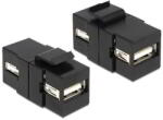Delock - 86367 - Keystone module USB 2.0 A female > USB 2.0 A female black (86367)