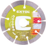 Extol vágókorong, vágótárcsa, Méter: 115mm1, 8mmx22, 2mm, szegmenses ipari gyémánt, tégla, cserép száraz vágásra (903031)