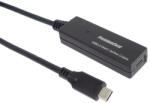 PremiumCord USB-C átjátszó és hosszabbító kábel férfi és női, 5Gbps 5m (ku31rep5)