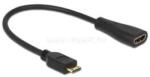 Delock kábel Gyors-sebességű HDMI Ethernettel Mini-C apa véggel > A anya (DL65650) (DL65650)