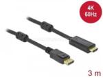 Delock Aktív DisplayPort 1.2 - HDMI kábel 4K 60 Hz 3 méter hosszú (DL85957) (DL85957)
