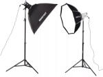 Godox Dupla Oktobox Szett - Godox LE300Bi LED Lámpa- Mikrosat 8Clicks 100cm softboxal