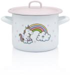 Metalac 1, 5 literes fazék, unikornis minta, fedővel, zománcozott, Metalac (367429)