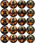 PICTURE Ehető papír muffinra, vágáshoz - Halloween boszorkány mix, 5 cm - PICTURE (pic087)