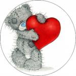 Pictu Hap Fogyasztható mézeskárty 19, 5 cm szívet ábrázoló mackó papírja - Pictu Hap (pic9001434_kruh)