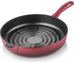 Silver Vörös öntöttvas grillserpenyő 28 cm - Silver (sil1228burgundy)