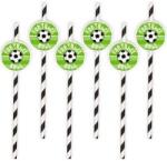 Party Pal Szívószálak foci 6 darab 19, 5 cm - Party Pal (129982)