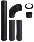 Hunor füstcső szett 130mm, 6 részes, fekete (HUNOR-FCS-SZETT-002)