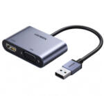 UGREEN CM449 átalakító kábel, szürke (USB-A to HDMI, VGA)