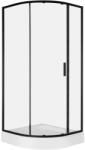 Kerra Solid RPS 80 fekete íves egyajtós zuhanykabin tálca nélkül (SOLID-RPS-80-BL-SOLO) - homelux