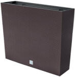 Prosperplast Rattan virágcserép, Prosperplast Rato Case, barna, 58 x 18 cm, magasság: 49, 8 cm, betéttel, 12 / 44 l, rattan hatású, négyzetes (TC255558)