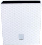 Prosperplast Rattan virágcserép, Prosperplast Rato Low 320, fehér, 32 x 32 cm, magasság: 32, 5 cm, betéttel, 21 / 32 l, rattan hatású, négyzetes, alacsony kivitel (TC255324)
