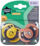 Tommee Tippee Tommee Tippee: FunFriends 2 db-os ortodontikus cumi szett több változatban (0-6 hó) (TTP43335796) - jatekshop