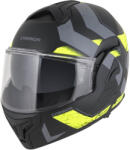 Cassida Felhajtható sisak Cassida MultiFlip Korp P/J, Pinlock 70 fólia, napellenző, szellőzőrendszer zárható szellőzőnyílásokkal matt fekete/fluoreszkáló sárga/szürke XXL(63-64)