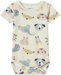 NAME IT Body bebe unisex, mânecă scurtă, crem cu animale, 50-80 crud (147818)