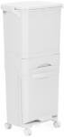 Brius Cos gunoi colectare selectiva 3 compartimente pe roti 42l, 42x28x83 cm, design compact, alb (HA-1110) Cos de gunoi