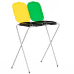 Brius Cos gunoi selectiv 2 compartimente cadru metalic capace pp, 68x42x75 cm, colectare selectiva, gri (HA-1107) Cos de gunoi