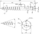 Drevotta DRT G 89x1000-2, 5xM12 Talajcsavar