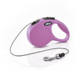 flexi Classic lesă retractabilă tip șnur (XS, Până la 8 kg, 3 m, Roz)