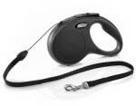 flexi Classic lesă retractabilă tip șnur (S, Până la 8 kg, Lungime: 5 m, Negru)