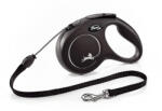 flexi Classic lesă retractabilă tip șnur (M, Până la 20 kg, Lungime: 8 m, Negru)