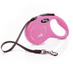flexi Classic lesă retractabilă tip bandă (S, Până la 15 kg, 5 m, Roz)
