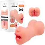 Intense Deep Touch Riley - élethű száj és punci maszturbátor (natúr) - vagyaim