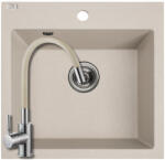 Laveo SRA_410T+SAP4-F090KS - LAVEO Alena 50 mosogató 490X490 bézs + ZEGOR bézs csaptelep szett (SRA_410T+SAP4-F090KS)