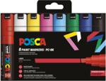 POSCA Filc UNI Posca PC-8K, 8db/csomag kék, zöld, világoskék, sárga, fehér, rózsaszín, piros, fekete 8mm