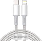 Baseus Cablu USB-C la Lightning Baseus cu împletitură de înaltă densitate, 20 W, PD, 2 m (alb)