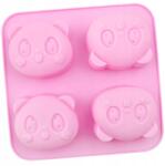 Senzi Cosmetics Szilikon Sütőforma 4x Panda Kitty Keksz Csokoládé Diy MF-468 (MF-468)
