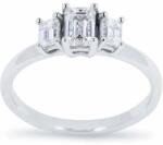 White & Black 1, 0 karátos gyémánt eljegyzési gyűrű - Trilogy emerald cut - GIA (AU14300)