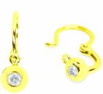 White & Black Baba fülbevaló gyémántokkal - kapcsos - arany - megrendelésre (AU14310)