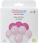 Balonevi Lufi 12", 30cm 10db vegyes színek, Baby Girl Basic (LUFI132592)