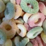 Lutti Arlequin Fizz savanykás gyűrűcukorka 100 g